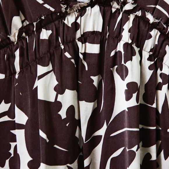 BCBGMaxaria Silk COCOA empire waist Midi dress size 2 XS - Picture 2 of 6